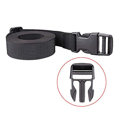 MAGARROW 78" x 1" Strap Buckle Packing Straps Adjustable 1-Inch Belt - color: Black 6.5 feet Long (10-PCS)