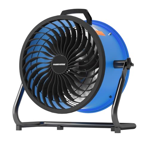 16 Inch High Velocity Floor Fan 3000 CFM Heavy Duty Metal Fan with 360° Tilt & Wall Mount Bracket - 3-Speed Portable Shop Fan for Garage, Patio, Workshop & Gym - UL Safety Listed - color: Blue, size: 16 Inch
