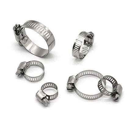 ZIPCCI Hose Clamp, 1-2 Inch Worm Gear Hose Clamps Stainless Steel for Fuel Line, Pipe, Radiator, Tube and Fuel Line, 27-51mm (16pack) - size: 27-51mm