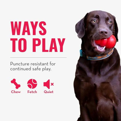 KONG Ball with Hole - Durable Dog Fetch Toy for Training, Interactive Playtime & More - Classic Natural Rubber Ball - Red - for Large/Medium Dogs (Pack of 2) - size: Medium/Large (Pack of 2)