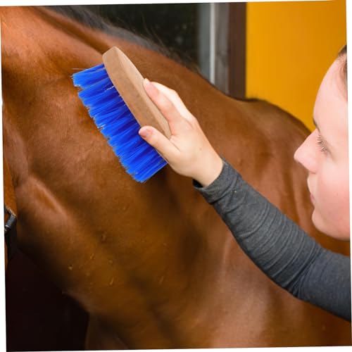 Kichvoe Horse Grooming Brush Stiff Bristle Wood Body Comb for Horse Hair Cleaning and Massage Multi Functional Equine Grooming Tool for Maintenance