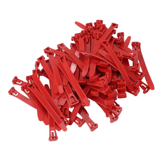 SUNGOOYUE Chicken Leg Bands, Plastic Poultry Identification Rings with Adjustable fadeless Numbered Engraving, for Duck Goose Chicken Management (Red) - color: Red
