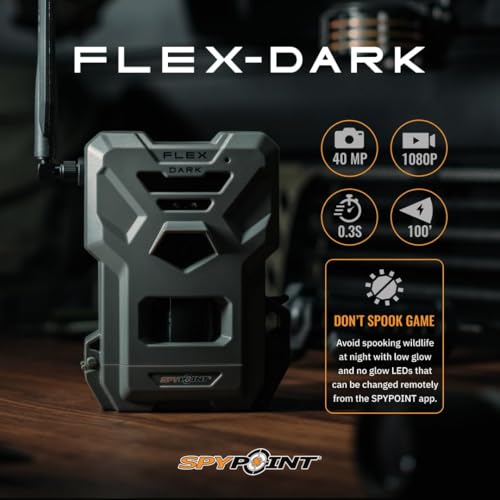 SPYPOINT Flex-Dark Twin Starter Pack with 2 SD Card - Cellular Trail Camera, 40MP Photos, 1080p Video + Sound, No-Glow Game Camera, Hunting Night Vision, Motion Activated,100ft Detection - color: Starter Pack- SD, size: Pack of 2