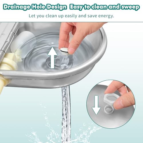 Automatic Water Dispenser for Dogs, 304 Steel Float Valve Pet Water Bowl. | 2.5L Capacity, Wall Mounted, for Large Dogs, Chickens, Horses, Easy Clean Drain, Anti-Spill Valve, Outdoor Farm & Yard