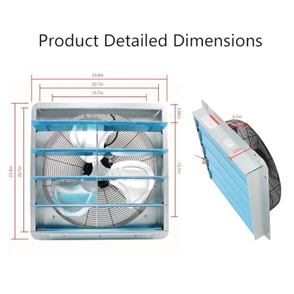 20 Inch Shutter Exhaust Fan, Exhaust Fan Wall Mounted, Suitable for Factories, Basements, Warehouses, Chicken Coops, Car Parks - size: 20 Inch