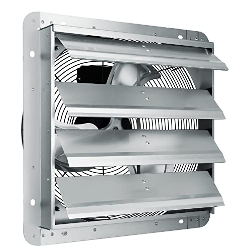 VEVOR Shutter Exhaust Fan, 16'' with Various Speeds, AC-motor, 2000 CFM, Wall Mount Attic Fan, Ventilation and Cooling for Greenhouses, Garages, Sheds, FCC - size: 16 Inch