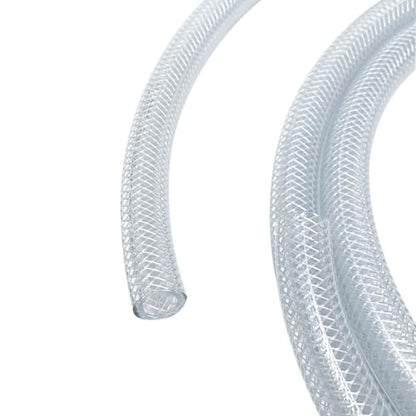 Gloxco Clear Braided PVC Tubing, Food Grade, Heavy Duty Reinforced Hose, 1/2" ID, 50 Ft Length - size: 1/2" x 50 Ft
