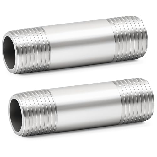ChillWaves 304 Stainless Steel Pipe Fitting, Nipple Cast Pipe 1-1/2" NPT Male x 1-1/2" NPT Male Thread 2" Length(50MM)(2-PACK) - size: 1-1/2" NPT, style: 2" Length(50MM)