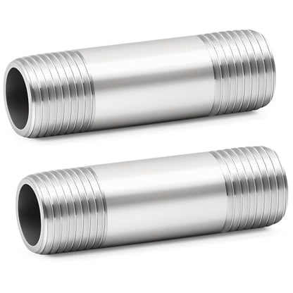 ChillWaves 304 Stainless Steel Pipe Fitting, Nipple Cast Pipe 1" NPT Male x 1" NPT Male Thread 2" Length(50MM)(2-PACK) - size: 1" NPT, style: 2" Length(50MM)