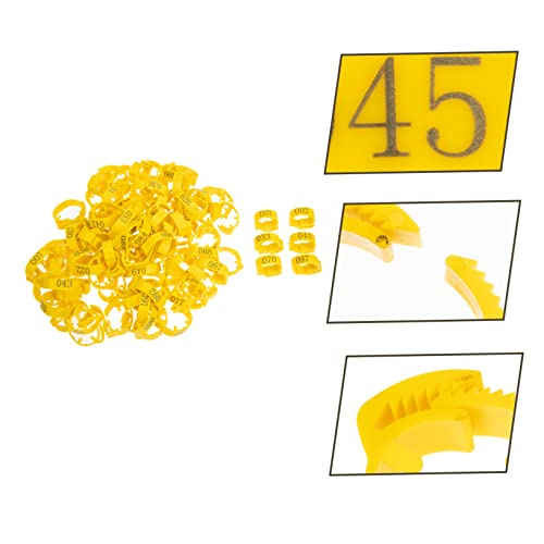 TOYANDONA Adjustable Chicken Leg Bands 1-100 Pcs Plastic Poultry Foot Identification Rings for Chicks Pigeons and Small Birds Sturdy Marking Tools Numbers