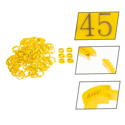 TOYANDONA Adjustable Chicken Leg Bands 1-100 Pcs Plastic Poultry Foot Identification Rings for Chicks Pigeons and Small Birds Sturdy Marking Tools Numbers