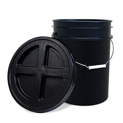 ePackageSupply 5 Gallon Bucket - Food Grade Bucket with Airtight Gamma Seal Screw-On Lid, BPA-Free, Heavy-Duty 90 Mil HDPE Plastic, Bulk Storage, Durable Container, Made in USA, Black/Black, 3 Packs - color: Black/Black, size: 3 Packs