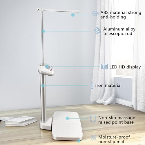 Digital Medical Scale,Professional Height and Weight Physicians Scale for Hospital, School, Beauty Salon.Measuring Range: 0.44 lbs - 400 lbs,2.3 ft - 6.9 ft. - size: 400lbs