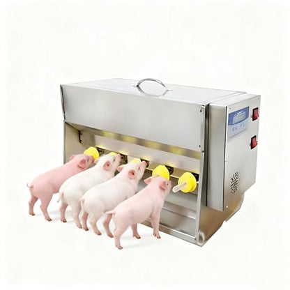 Stainless Steel Piglet Lactation Feeder, with Sound Source, Automatic Stirring Little Pig Milk Feeding Machine, for Lambs and Small Cattle, Prevent Piglet from Running Around 10 Nipples - size: 10 Nipples
