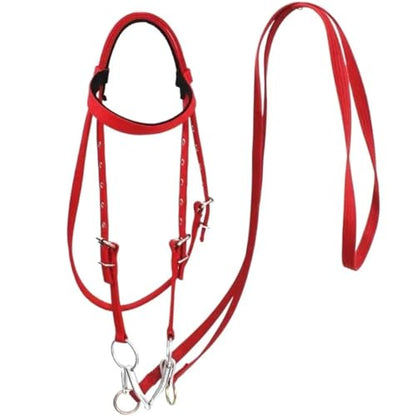 Cattle Halter Thickened Horse Halters Comfortable Adjustable Strap Neck Stretcher Durable Bridle Training Rope(Red-L) - color: Red-L