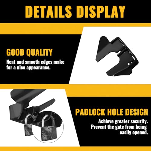 VIVIDA Black Butterfly Gate Latch 1-3/8" to 1-5/8", Wall Mount Flat Back Gate Fork Lock with Padlock Hole, Wood to Metal Gate Latch, Black, 1 PCS - color: Black, 1 Pack