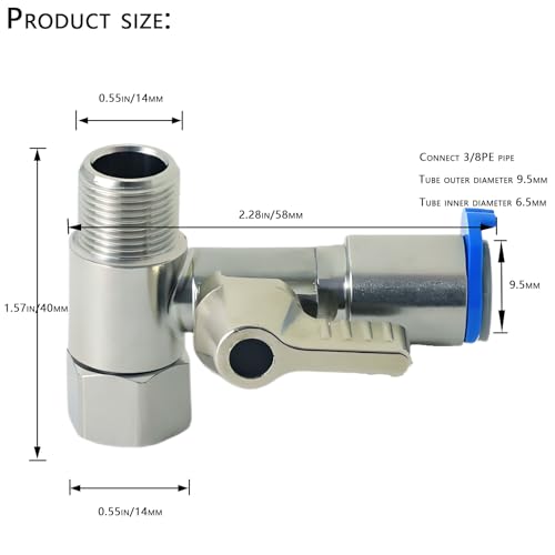 3/8" x 3/8" x 3/8" Tee Stop Valve, Stainless Steel RO Water Adapter | 1-Piece stainless tee valve for RO filters, coffee, ice makers & fridge water splitters. Durable, leak-proof connection. - style: 3/8*3/8*3/8Three-Way Ball Valve