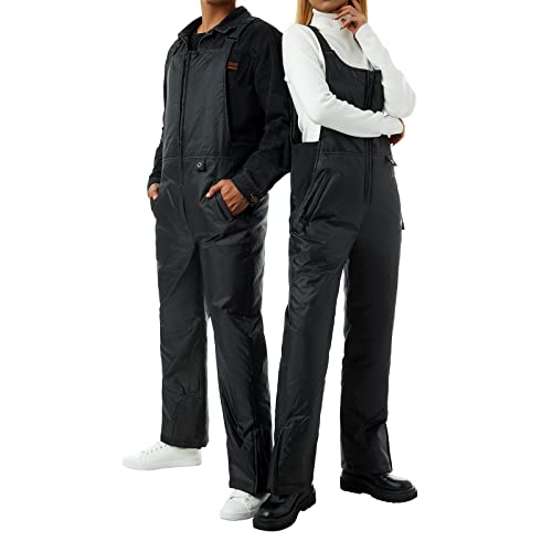 Yoawdats Women's Ski Snow Bibs Pants Insulated Water Resistant Winter Skiing Overalls Ripstop Windproof Snowboard Jumpsuits - color: Black, size: Medium