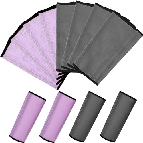 Jexine Set of 8 Mesh Fly Boots for Horse Loose Fitting Non Slip Breathable Horse Fly Leggings Protective Reduces Stress Leg Fatigue Wraps for Preventing Flies Mosquitoes Bite - color: Dark Gray, Light Purple