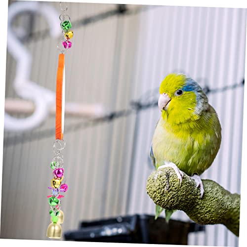 YARNOW 1pc Bird Mirror with Bells Hanging Toy for Chickens and Parrots Fun Pet Cage Accessory for Farm Garden and Home Use