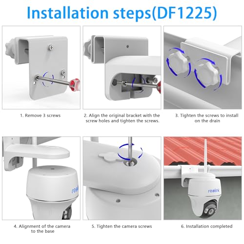 HOLACA Gutter Mount Bracket Compatible with Reolink Argus PT 3MP, Reolink Argus PT 4MP/2K, Reolink Argus PT 5MP/2K, Reolink Argus PT 4K/8MP, Reolink Go PT Ultra Security Camera and Reolink Solar Panel