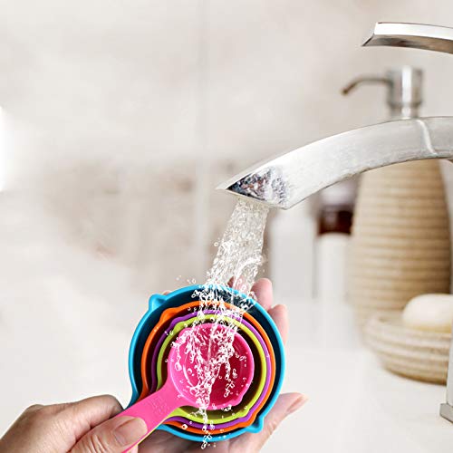 Rypet Pet Food Scoop Set of 5 - Measuring Cups and Spoons Set Plastic for Dog, Cat and Bird Food (Random Color) - color: Set of 5
