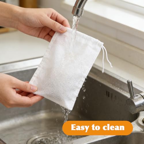 8 Pack 200 Mesh Nut Milk Bags for Straining, 12 x 8 Inch Reusable Nylon Food Grade Filter Cheese Cloth Bags for Straining Almond Milk, Juice, Yogurt, Tea & Coffee