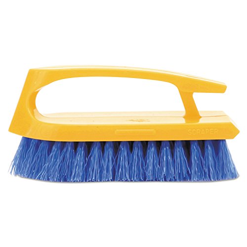 Rubbermaid Commercial Products,Rubbermaid Commercial,Iron-Shaped Handle Scrub Brush, 6" Brush,Long-Lasting Blue Polypropylene Fill Resists Stains.,Durable Plastic Block.