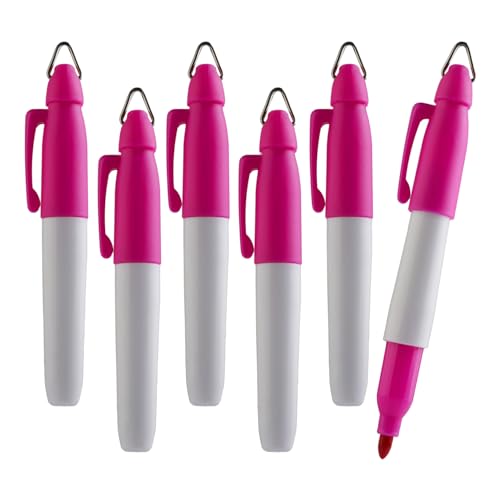 TH Golf Mini Permanent Markers, Assorted Colours, Fine Point, 6 Count (Pink) - color: Pink
