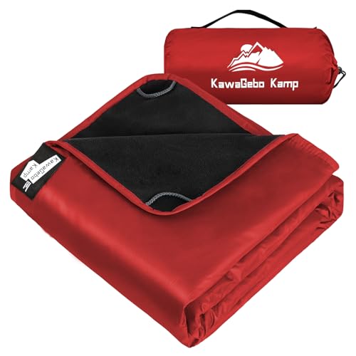 Fleece Waterproof Outdoor Blanket - Windproof Stadium Blanket for Camping, Picnics, and Sports Stay Dry and Comfortable 80"x 58"(Red) - color: Red