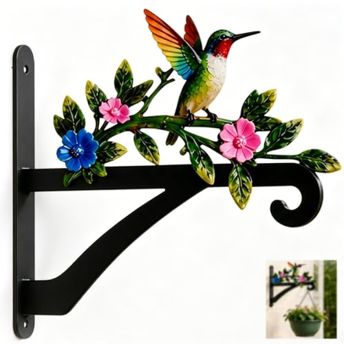 Outdoor Garden Decorative Brackets, Heavy Duty Rust-Resistant Metal Wall Mount Hook, Outdoor Hanging Bracket for Bird Feeders, Lanterns, Planters, Wind Chimes – Garden Porch Decor(1PC) - size: 1PC