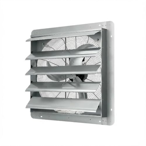 Wall Mounted Aluminum Shutter Exhaust Fan - 24 Inch, 3500 CFM, High Speed Automatic Ventilation, Waterproof, Low Noise for Garage, Attic, Workshop, Greenhouse, Enclosure, Industrial Applications