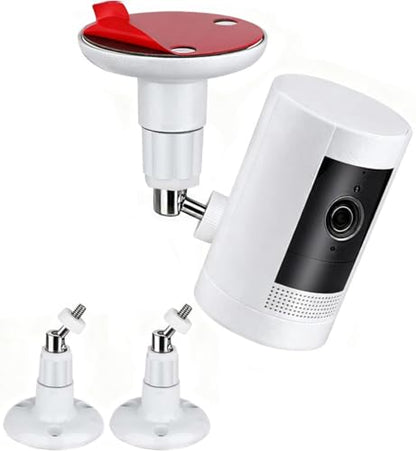 2 Packs Adhesive Ring Camera Mount Stick Up Mount Holder Compatible with Outdoor Security 360° Degree Adjustable Security Mounting Bracket,Camera Not Included (White) - color: White, size: 2 packs