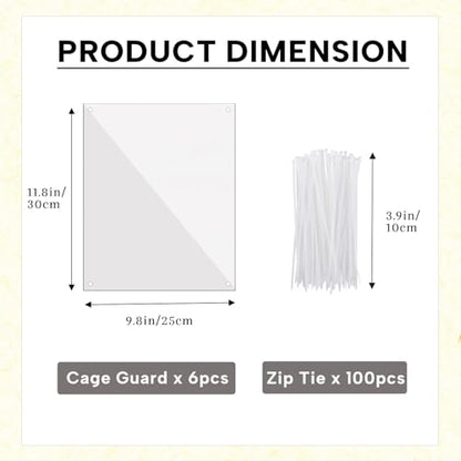 KEYIDE 12 Pcs Urine Guard for Rabbit, Guinea Pig, Ferret Transparent 12'' x 10'' Plastic Sided Liner Cage Accessories Prevent Scatter