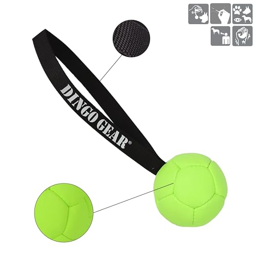 Dingo Gear Dog Ball with 1 Handle, Faux Leather, Green 3in - color: Green Ball, size: 3"