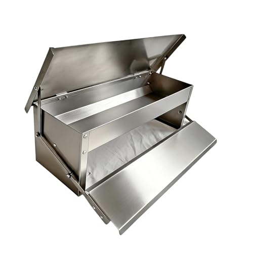 Treadle Feeder for Chickens - Rainproof Trough with Lid,Automatic Treadle Chicken Feeder - for Garden Farm Coop Outdoor Habitat Enclosure Backyard