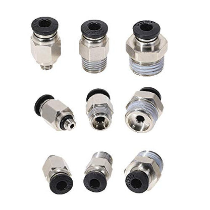Beduan Push to Connect Fitting, 1/4" Tube OD x 1/4" NPT Thread Male Straight Pneumatic Air Fitting (Pack of 10) - size: 1/4"OD-1/4"NPT