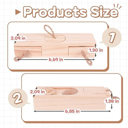 SoulThink® Advanced Interactive Wooden Pet Rabbit Toys - Sniff n' Snack Bunny Chew Toys for Rabbit Treats, Suited for Chinchilla Foraging, Guinea Pigs Boredom, and Hamster Enrichment (2 Set) - style: Sniff n' Snack - Advanced