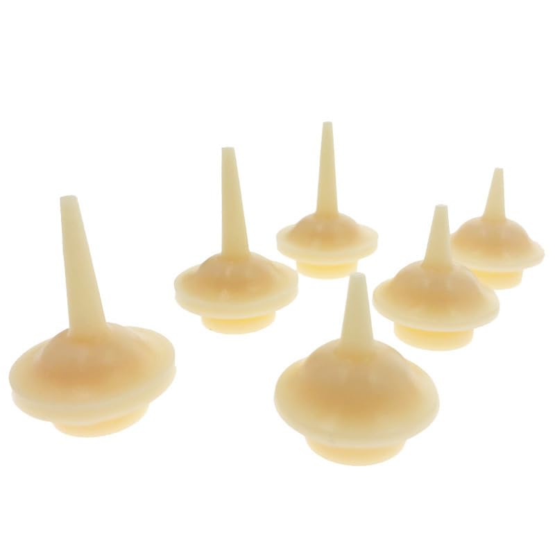 6PCS Pet Feeding Nipple Silicone Feeding Teats for Kittens and Puppies Small Animals Pet and Wild Animals Silicone Feeding Nipple Bowl (Without Syringes Only Nipples)
