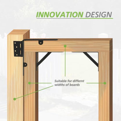 Fence Gate Kit, Anti Sag Gate Kit for Wooden Fence; Heavy Duty Gate Kit with Gate Latch; Gate Hardware for Wooden Gate Fence, Driveway Gates, Shed Doors, Corral Gates, Wood Windows Set of 2