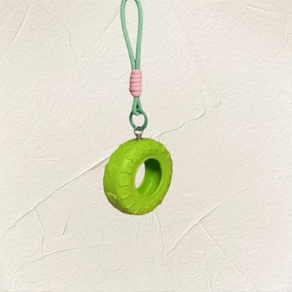 Silicones Tire Swing Toy with Adjustable Chain Fun Silicones Tire Hammock Toy for Small Pet Cage Entertainment - color: Green