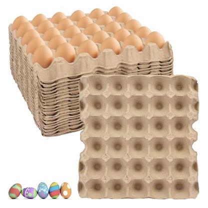 18 Flats 30-Cell Egg Crate?Holds 30 Eggs?, Cardboard Egg Cartons, Sturdy and Stackable Egg Flats, Perfect Egg Crates for Fresh Eggs, Chicken Farm - size: 18 Pack grey