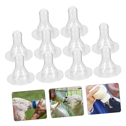 10Pcs Lamb Milk Bottle Nipples Durable Silicone Pacifiers for Feeding Newborn Animals for Calves Piglets and Lambs Replacement Nipples for Livestock Care