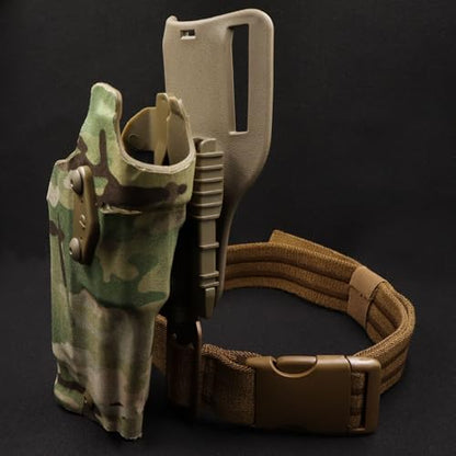 Tactical Leg Strap Drop Swivel Attachment for Holsters, Thigh Strap Belt for Leg Holster, with Quick-Release Buckle. - color: Drop Swivel Adapter-Tan