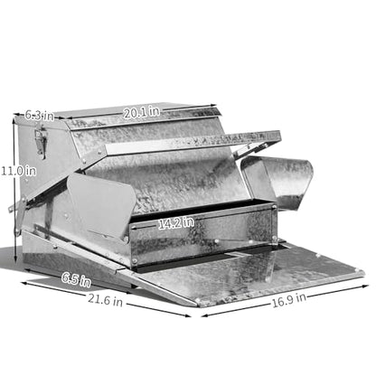20'' Automatic Treadle Chicken Feeder, No Waste No Spill Rodent Proof Metal Chicken Feeder with Weatherproof Lid & Lock, Chicken Supplies for Your Chickens Duck Bantams Pheasants Poultry Coop