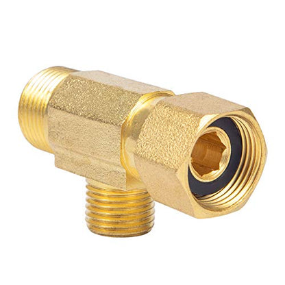 Brass Angle Stop Add-A-Tee Valve 3/8" Compression Inlet by 1/4" Compression Outlet Easy Connect Tee (2 Pack) - size: 3/8x 3/8x 1/4 2 Pack Brass