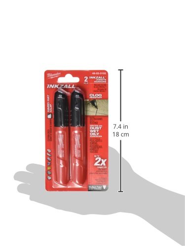 Milwaukee 48-22-3102 Inkzall Point Marker, Medium, Black, 2-Pack