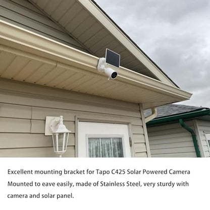 WiTi Gutter Mount Stainless Steel Bracket for Eufy Security SoloCam S340, Solar Security Camera Holder Anti-Rust Screws, No Drill Installation Compatible with IP PTZ Dome Cameras Outdoor