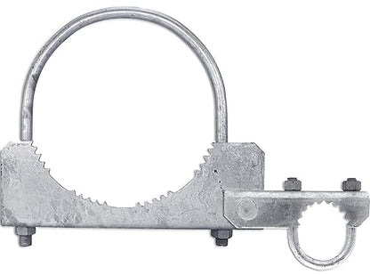 Chain Link Fence 180 Degree Commercial Duty Gate Hinge-for 8-5/8" Outside Diameter Gate Post/Pipe & 1-5/8 Thru 1-7/8" Gate Frame. Chain Link Post Gate Hinge - Hinge U Bolts Included - 1 Hinge Assy. - size: 8-5/8" Post - Each