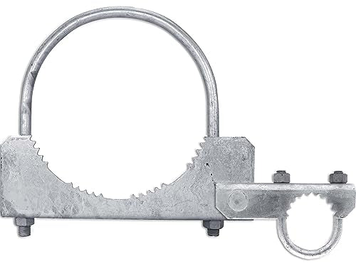 Chain Link Fence 180 Degree Commercial Duty Gate Hinge-for 8-5/8" Outside Diameter Gate Post/Pipe & 1-5/8 Thru 1-7/8" Gate Frame. Chain Link Post Gate Hinge - Hinge U Bolts Included - 1 Hinge Assy. - size: 8-5/8" Post - Each